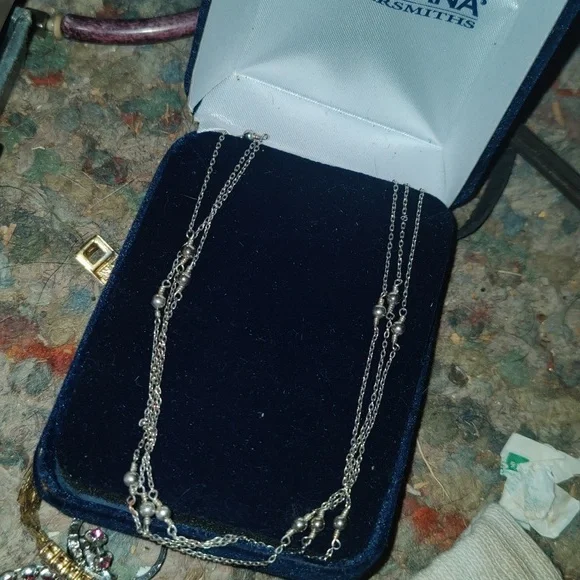 2 necklaces ,Leslie's Sterling Silver Polished Beaded Mesh Necklace